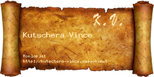 Kutschera Vince névjegykártya